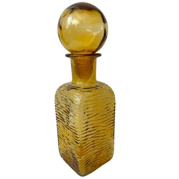 Empoli Italy genie bottle decanter amber - Picture 2 of 6